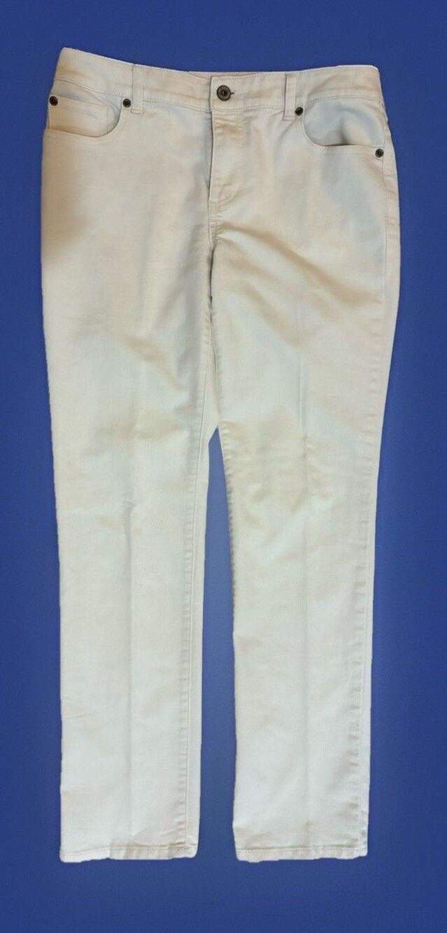 Chico's Women's Platinum Denim Jeans White Ultimate Fit Slim Leg Size 1 (8)